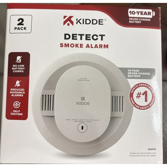 Other - Kidde DETECT Smoke Alarm 10-Year Battery Powered 20SD10 2 Pack